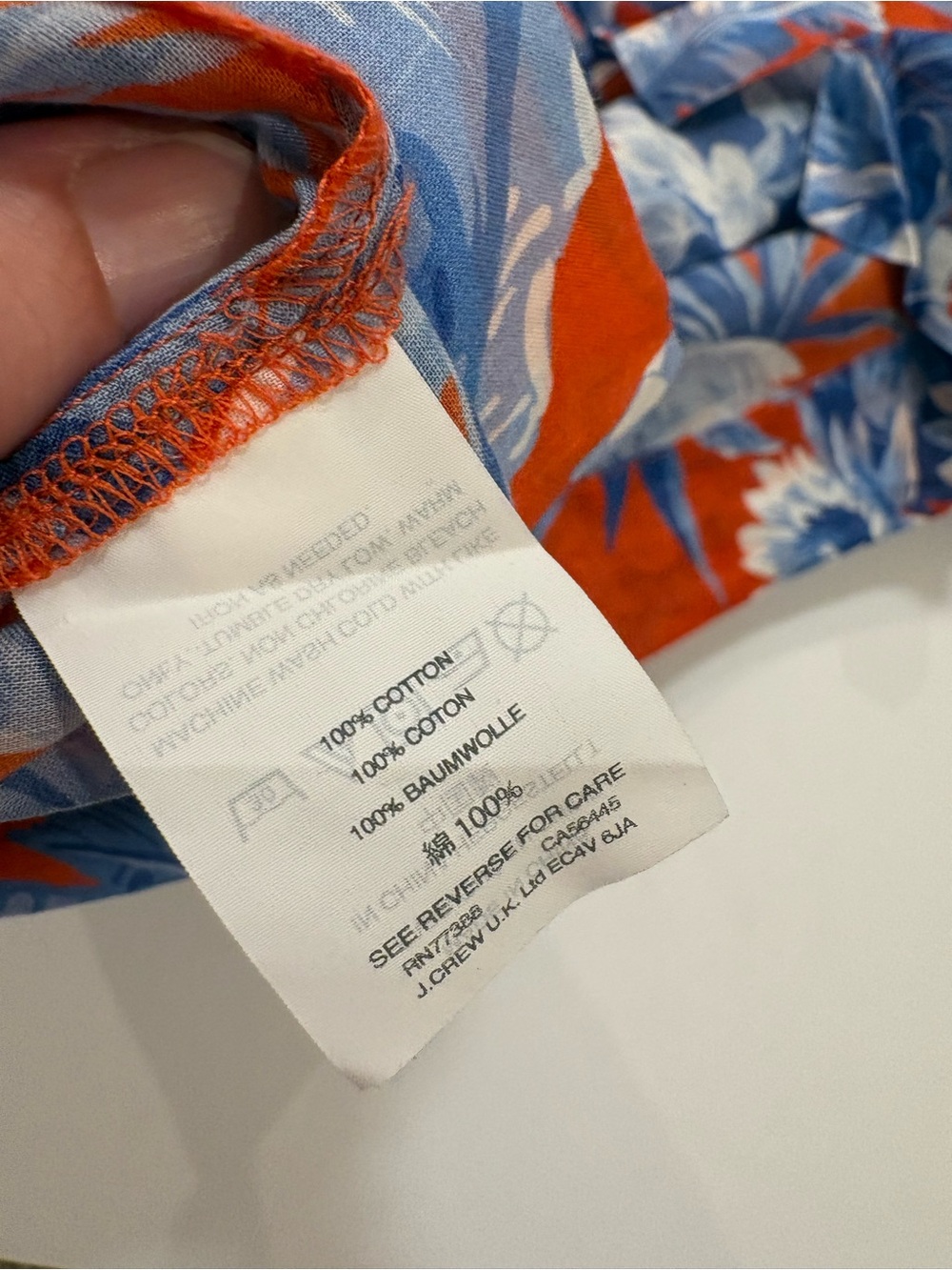 J Crew Top Ratti Rio Floral Print Ruffle Blouse Shirt Red & Blue Tall Small - Picture 6 of 6